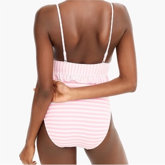 “J. CREW” Striped Ruffle Bathing Suit - Picture 2 of 16